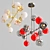 Cherries Glass & Brass Suspension Lamp 3D model small image 3