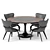 Sleek Apriori S Chair & Oval Table Set 3D model small image 1