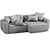 Contemporary Arflex Sofa: Sleek and Stylish 3D model small image 6