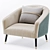 Elegant Comfort Armchair 3D model small image 2