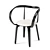 Modern Wood and Leather Chair 3D model small image 2