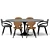 Elegant Oval Table Set with Apriori T in Sahara Noir 3D model small image 1