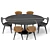 Elegant Oval Table Set with Apriori T in Sahara Noir 3D model small image 2