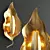 Golden Leaf Wall Lamp 3D model small image 2