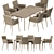 Elegant Outdoor Dining Set 3D model small image 1