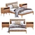 Modern Wood Bed by West Elm 3D model small image 3