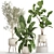 Exotic Plant Collection in Decorative White Baskets 3D model small image 6