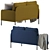 Glostad Classic Blue 2-Seater Sofa 3D model small image 5