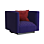 Elegant Tufted Chair 3D model small image 3