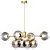 Sleek Hanging Lamps: Black & Gold | Milky White & Smoky Gray | 8 Heads 3D model small image 4