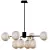 Sleek Hanging Lamps: Black & Gold | Milky White & Smoky Gray | 8 Heads 3D model small image 5