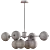 Sleek Hanging Lamps: Black & Gold | Milky White & Smoky Gray | 8 Heads 3D model small image 6