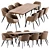 Modern Dining Set: DC-9505 Chair and Nadyria Table 3D model small image 2