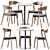 Modern Oak Dining Set 3D model small image 1