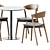 Modern Oak Dining Set 3D model small image 4