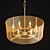 Elegant Gold Metal Pendant Light 3D model small image 3