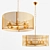 Elegant Gold Metal Pendant Light 3D model small image 4