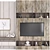Modern TV Wall Set - Cabinet Furniture 3D model small image 3