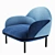 Elegant Velvet Single Sofa 3D model small image 3