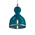 Vibrant Seeded Glass Pendant 3D model small image 1