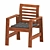 Outdoor Brown Stained Drop-Leaf Table and Chairs Set 3D model small image 2