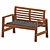 Outdoor Brown Stained Drop-Leaf Table and Chairs Set 3D model small image 4