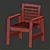 Outdoor Brown Stained Drop-Leaf Table and Chairs Set 3D model small image 5