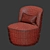 Sophisticated Swivel Chair in Bouclé 3D model small image 6