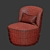 Sophisticated Swivel Chair in Bouclé 3D model small image 2