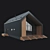 Stylish Wood BarnHouse with Panoramic Windows 3D model small image 1