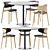 Sleek Sol D1100 Table & Font Wooden Chair 3D model small image 1