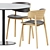 Sleek Sol D1100 Table & Font Wooden Chair 3D model small image 4