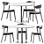 Elegant Sol D1200 Table & Tube Chair 3D model small image 1