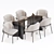 Elegant Minotti 11-Piece Glass Dining Set 3D model small image 2