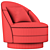 Swivel Axel Armchair: Contemporary Design, Ultimate Comfort 3D model small image 3