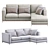 Sleek Modern Leather Sofa 3D model small image 3