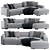 Luxury Molteni & C Turner Corner Sofa 3D model small image 2