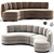 Curved Velvet Sofa: Contemporary Elegance 3D model small image 1