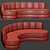 Curved Velvet Sofa: Contemporary Elegance 3D model small image 2