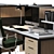 Sleek Modern Office Furniture Set 3D model small image 4