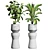 Modern Marble Vase Collection: Minimalistic Indoor Plant Pot 3D model small image 2