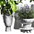 Modern Marble Vase Collection: Minimalistic Indoor Plant Pot 3D model small image 4