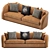 Luxury Palm Leather Sofa 3D model small image 1