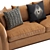 Luxury Palm Leather Sofa 3D model small image 2