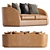 Luxury Palm Leather Sofa 3D model small image 3