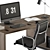 Sleek L-Type Manager Desk 3D model small image 2