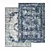 Vintage Blue Persian Rug - Distressed Elegance 3D model small image 3