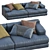 Miloe Leather Sofa by Cassina 3D model small image 1