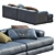 Miloe Leather Sofa by Cassina 3D model small image 7