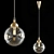 Sleek Glass Pendant Light 3D model small image 1